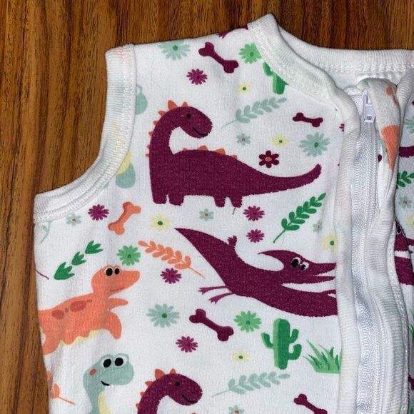 Zippy Freedom Sleeveless Dinosaur Zipper Sleep Sack Baby Size Medium 6 - Picture 2 of 5